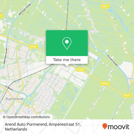 Arend Auto Purmerend, Ampèrestraat 51 map