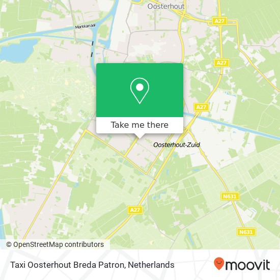 Taxi Oosterhout Breda Patron map