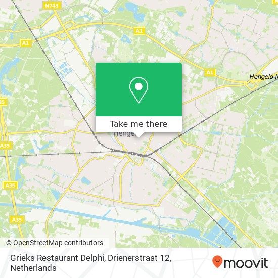 Grieks Restaurant Delphi, Drienerstraat 12 map