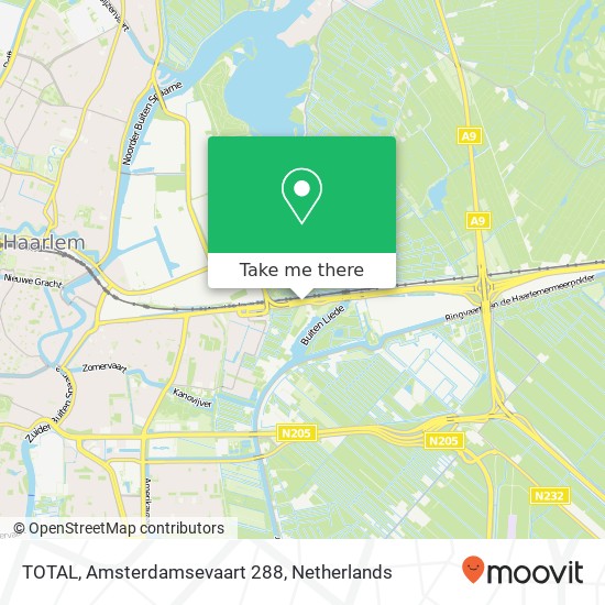 TOTAL, Amsterdamsevaart 288 Karte