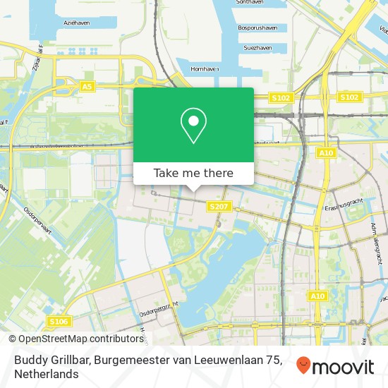 Buddy Grillbar, Burgemeester van Leeuwenlaan 75 map