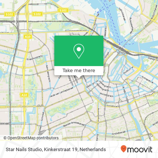 Star Nails Studio, Kinkerstraat 19 map