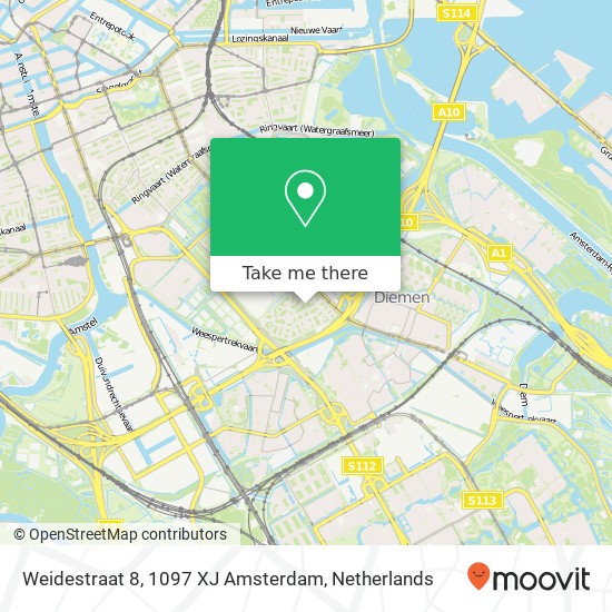 Weidestraat 8, 1097 XJ Amsterdam map