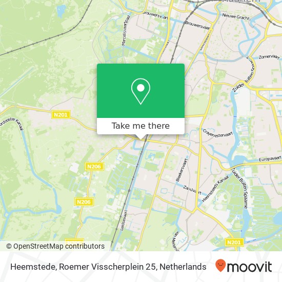 Heemstede, Roemer Visscherplein 25 map