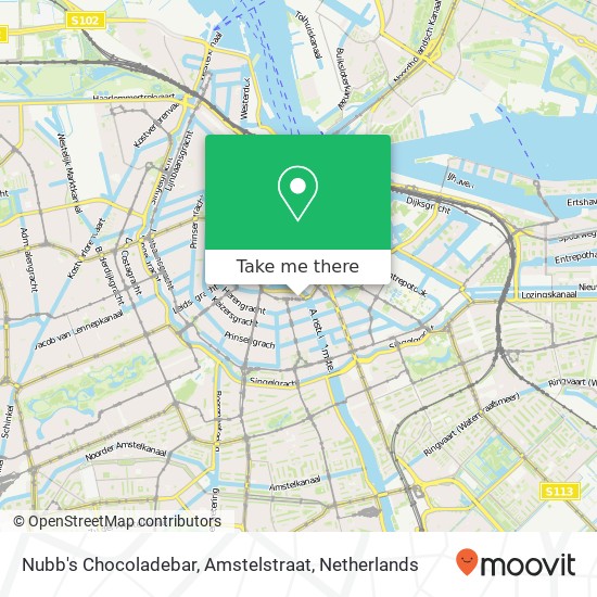 Nubb's Chocoladebar, Amstelstraat map