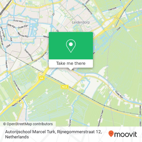 Autorijschool Marcel Turk, Rijnegommerstraat 12 map