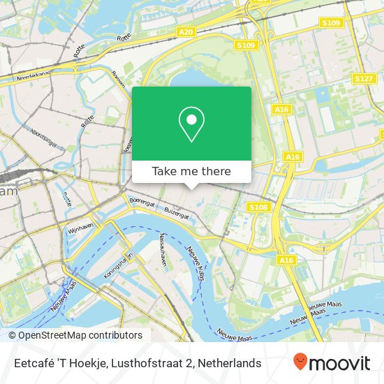 Eetcafé 'T Hoekje, Lusthofstraat 2 map