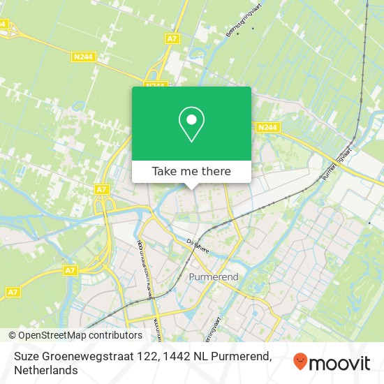 Suze Groenewegstraat 122, 1442 NL Purmerend Karte