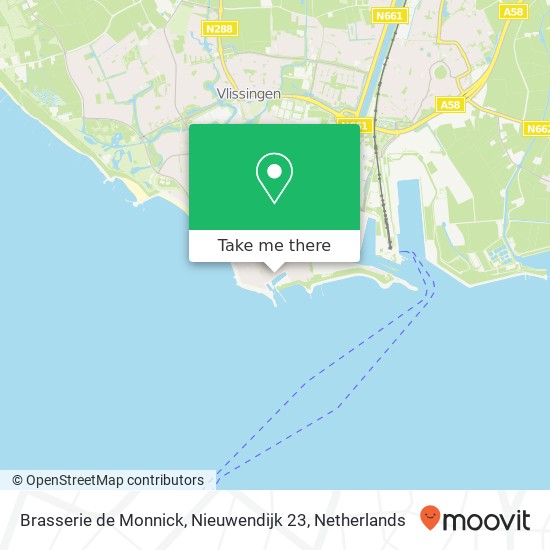 Brasserie de Monnick, Nieuwendijk 23 map