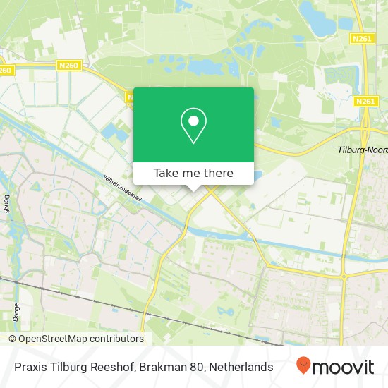 Praxis Tilburg Reeshof, Brakman 80 map