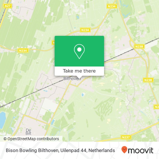 Bison Bowling Bilthoven, Uilenpad 44 Karte