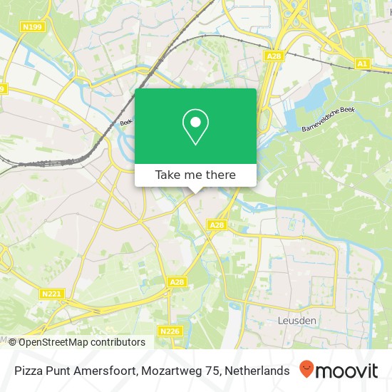 Pizza Punt Amersfoort, Mozartweg 75 map