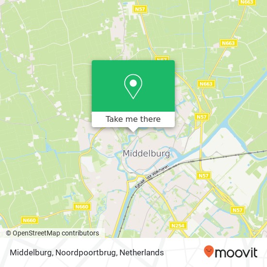 Middelburg, Noordpoortbrug Karte
