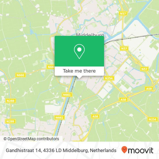 Gandhistraat 14, 4336 LD Middelburg Karte