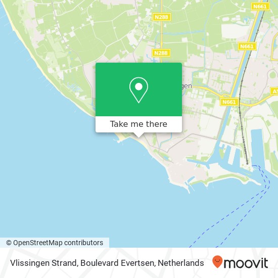 Vlissingen Strand, Boulevard Evertsen map