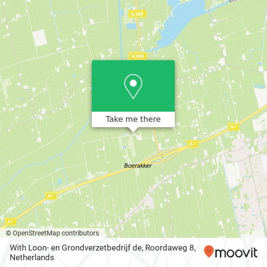 With Loon- en Grondverzetbedrijf de, Roordaweg 8 map