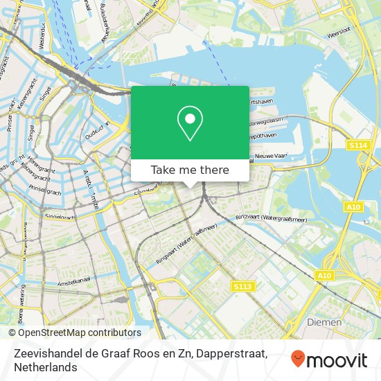 Zeevishandel de Graaf Roos en Zn, Dapperstraat map