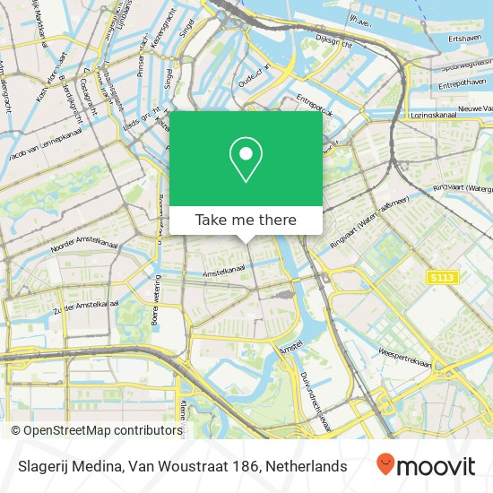 Slagerij Medina, Van Woustraat 186 map