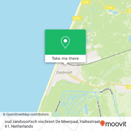 oud zandvoortsch vischrest De Meerpaal, Haltestraat 61 map