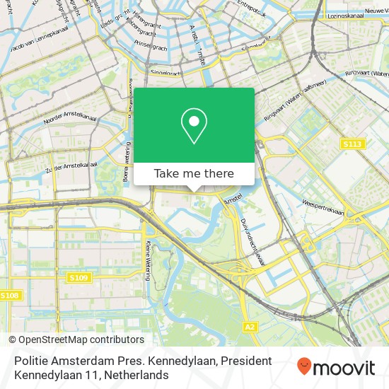 Politie Amsterdam Pres. Kennedylaan, President Kennedylaan 11 map