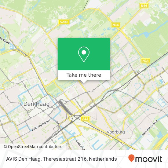 AVIS Den Haag, Theresiastraat 216 map