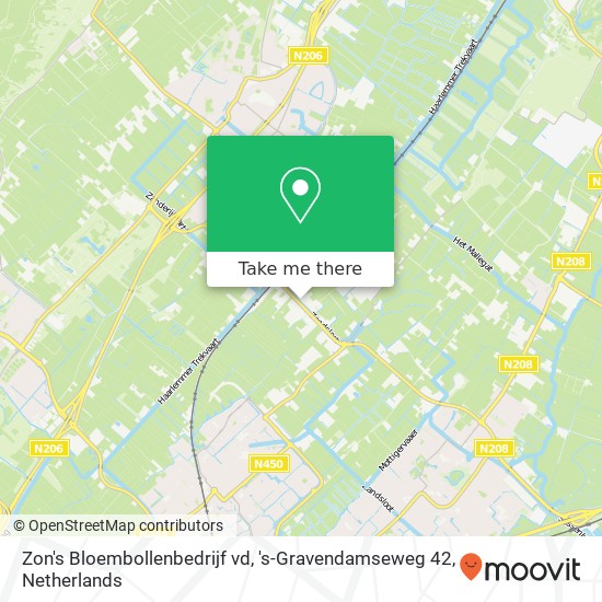 Zon's Bloembollenbedrijf vd, 's-Gravendamseweg 42 map