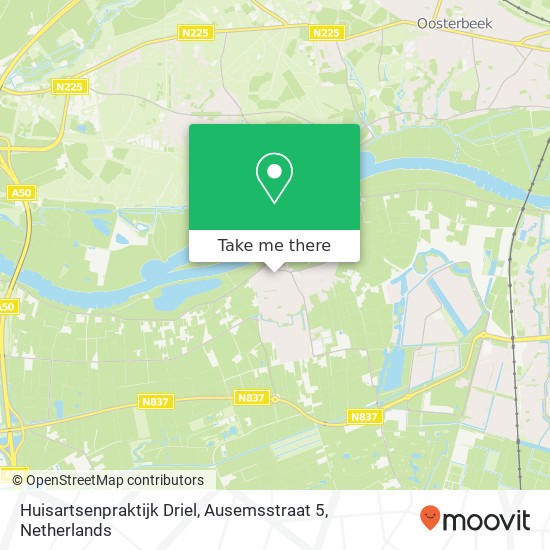 Huisartsenpraktijk Driel, Ausemsstraat 5 map