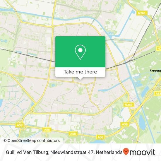 Guill vd Ven Tilburg, Nieuwlandstraat 47 Karte