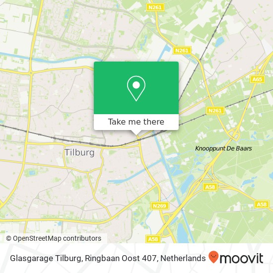 Glasgarage Tilburg, Ringbaan Oost 407 map