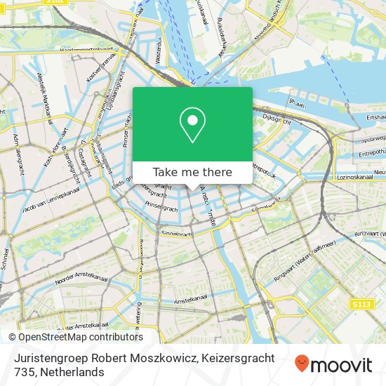 Juristengroep Robert Moszkowicz, Keizersgracht 735 map