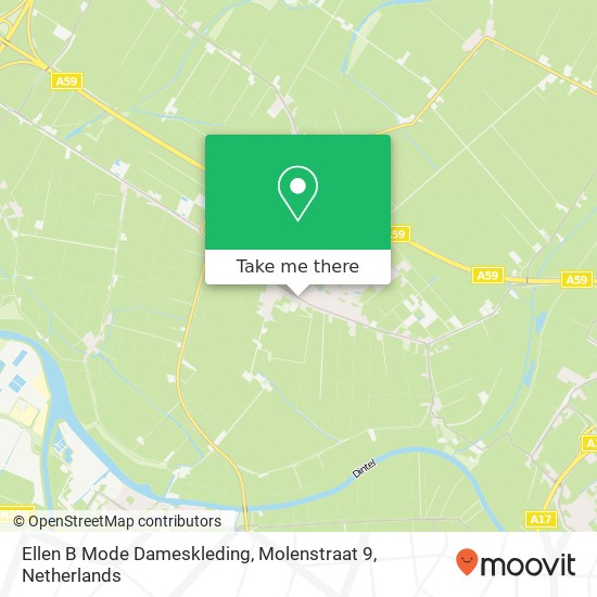 Ellen B Mode Dameskleding, Molenstraat 9 map