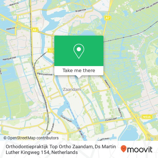 Orthodontiepraktijk Top Ortho Zaandam, Ds Martin Luther Kingweg 154 map