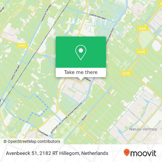Avenbeeck 51, 2182 RT Hillegom map