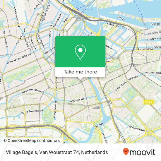 Village Bagels, Van Woustraat 74 map