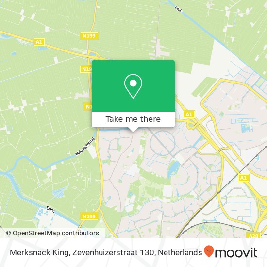 Merksnack King, Zevenhuizerstraat 130 map