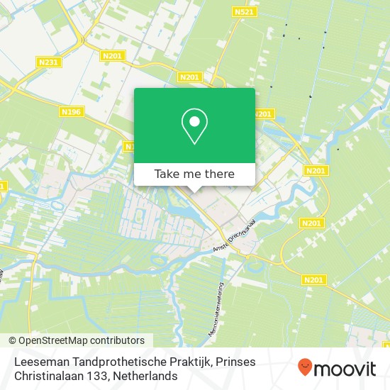 Leeseman Tandprothetische Praktijk, Prinses Christinalaan 133 map