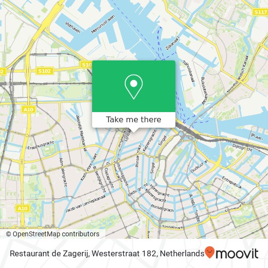 Restaurant de Zagerij, Westerstraat 182 map