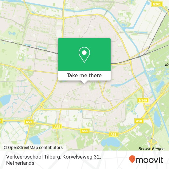 Verkeersschool Tilburg, Korvelseweg 32 Karte