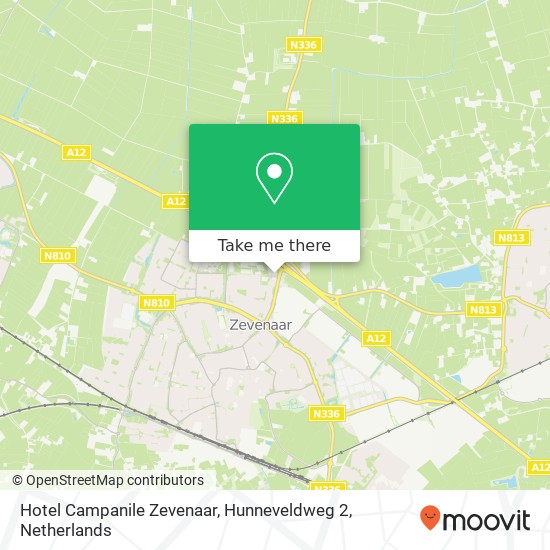 Hotel Campanile Zevenaar, Hunneveldweg 2 map