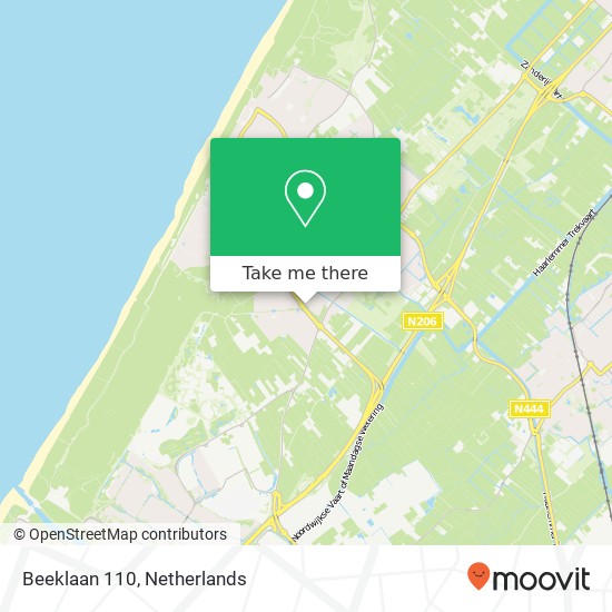 Beeklaan 110, 2201 BG Noordwijk-Binnen Karte