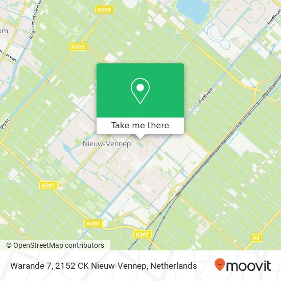 Warande 7, 2152 CK Nieuw-Vennep map