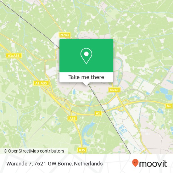 Warande 7, 7621 GW Borne map