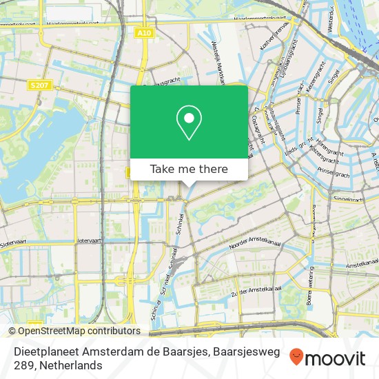 Dieetplaneet Amsterdam de Baarsjes, Baarsjesweg 289 map