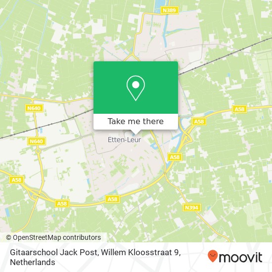 Gitaarschool Jack Post, Willem Kloosstraat 9 map