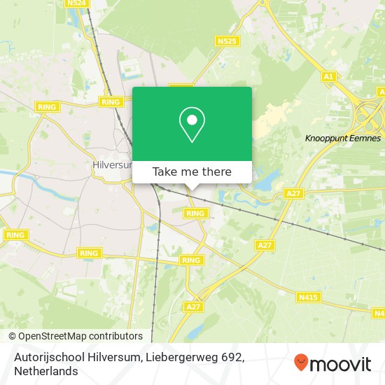 Autorijschool Hilversum, Liebergerweg 692 map
