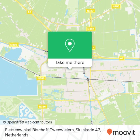 Fietsenwinkel Bischoff Tweewielers, Sluiskade 47 map