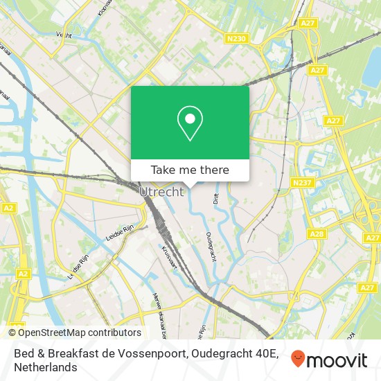 Bed & Breakfast de Vossenpoort, Oudegracht 40E Karte