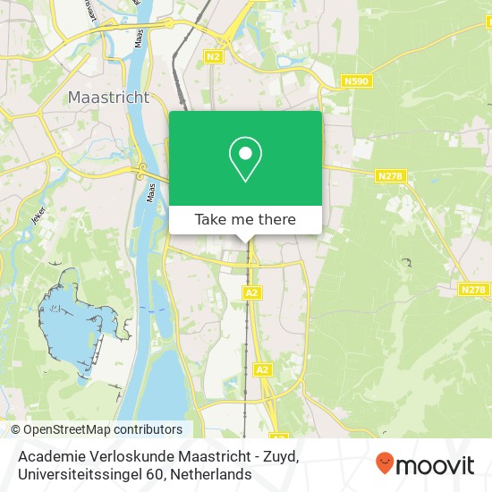 Academie Verloskunde Maastricht - Zuyd, Universiteitssingel 60 map