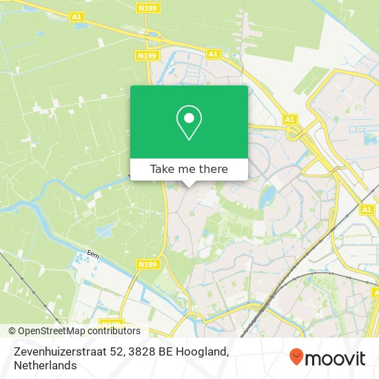 Zevenhuizerstraat 52, 3828 BE Hoogland Karte