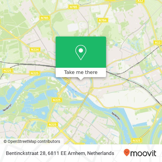 Bentinckstraat 28, 6811 EE Arnhem Karte